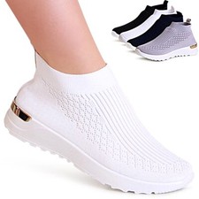 Chaussures Femme Plateforme Baskets Léger Mocassins Semelle Compensée de Sport