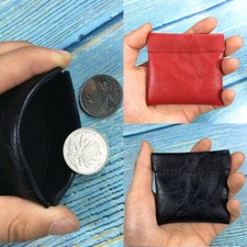 Top Purse Leather Coin Pouch Snap Small Change Bag . Strong Metal