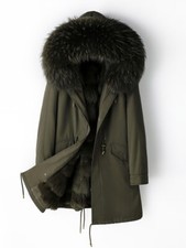 Women Winter Fluffy Collar Parka Liner Coats Jackets Outdoor