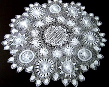 Antique doily Combo Nanduti needle weaving  needle lace 13.5" diam. design #3