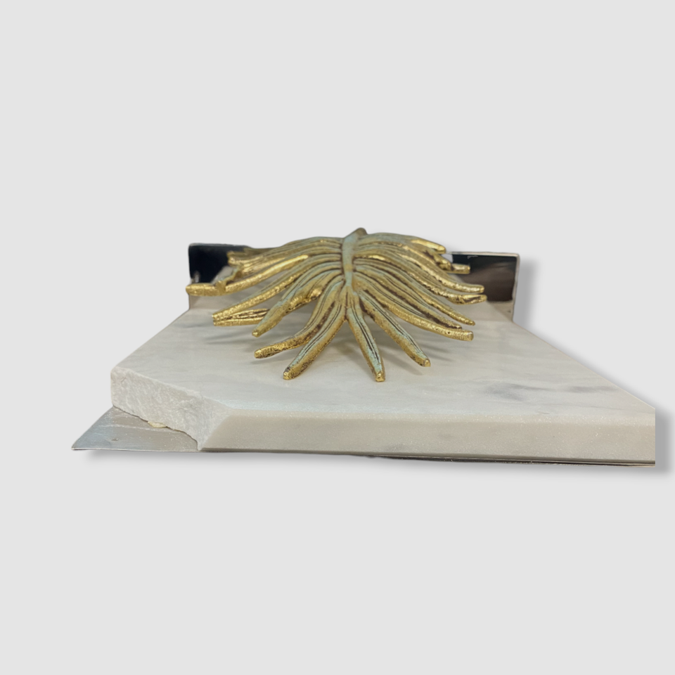 Michael Aram White Silver & Gold Palm Dinner Napkin Holder eBay