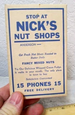 Vintage Nicks Nut shops empty Crispy Popcorn box, phones 15, great decor item