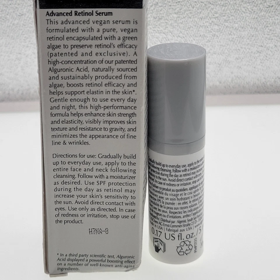 Algenist Elevate 高级视黄醇精华素 - 旅行/迷你 0.17 盎司/5 毫升全新带盒 — 第 3/3 张图片