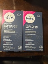 2 VEET Sugar Wax Strips For Women's Body Hair Removal 44 Count  C018 