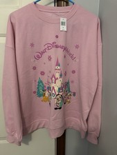 NWT Walt Disney World 2025 Pink Mickey  Friends Castle Holiday Sweatshirt