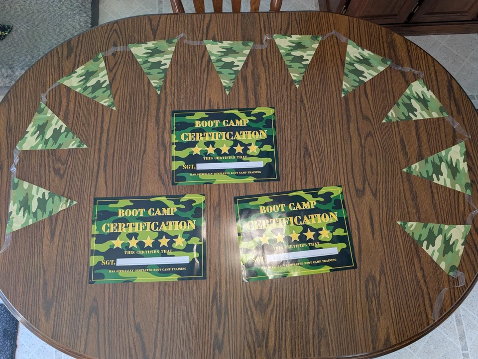 Juego de 9 piezas decoraciones cumpleaños camuflaje militar Foto 3 de 3