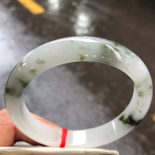 Certified Natural Grade AAA Ice Green Burmese Jade jadeite bracelet bangle 58MM