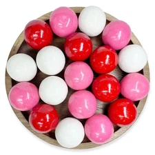 Premium Red, White & Pink Gumballs – Bulk Bubble Gum Balls, Sweet Party Treats