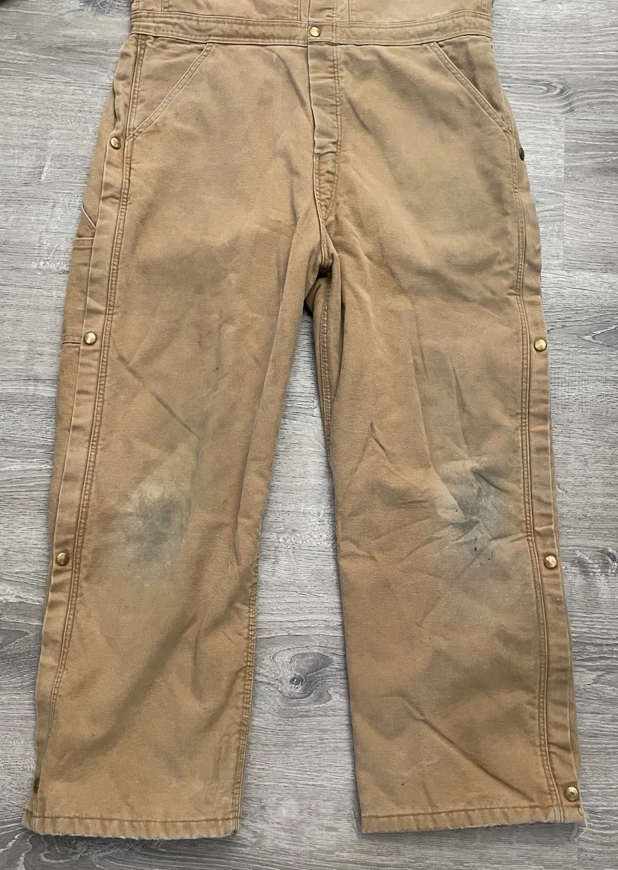 Vintage Carhartt Coveralls Insulated Mens Size 42R Regular Tan USA Carpenter - product detail image 2