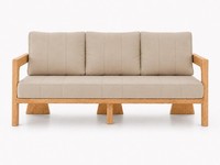 3-Sitzer Gartensofa Modern Beige Kissen Elegant Stilvoll Komfort Neu