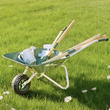 Kids Wheelbarrow with Gardening Set   Metal Wheelbarrow Toddler Outdoor Play ...