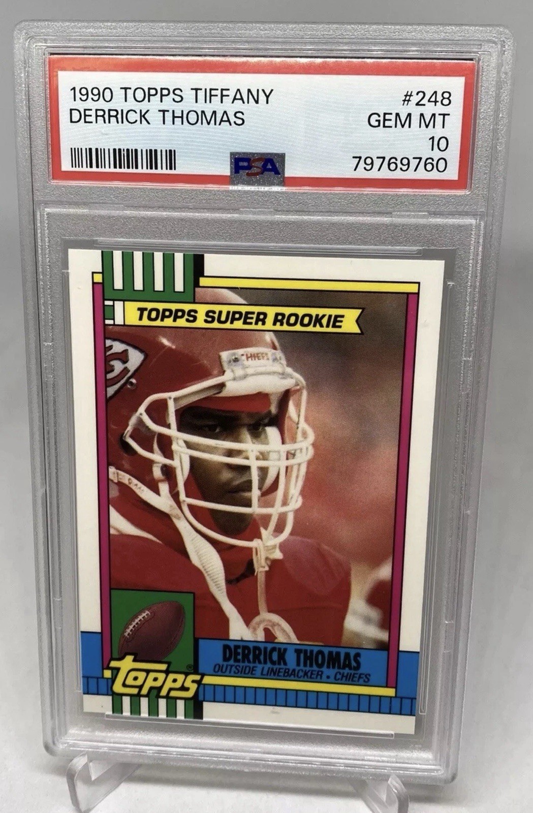 1990 TOPPS TIFFANY "SUPER ROOKIE" #248 DERRICK THOMAS HOF PSA 10 GEM MINT POP 67