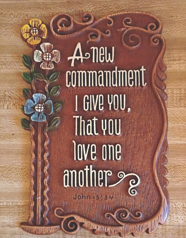 Vintage A New Commandment I Give You That You Love One Another Plaque John 13:34