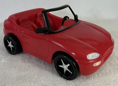 Vintage 1996 Barbie Hot Drivin' Red Convertible Sports Car No Seat Belt