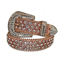 Diamond Rhinestones with Brown Glitter Strap Cowgirl Rhinestone Belt