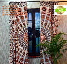 Mandala Handmade Window Door Arched Curtain Blue Wall Mount Twin Tapestry