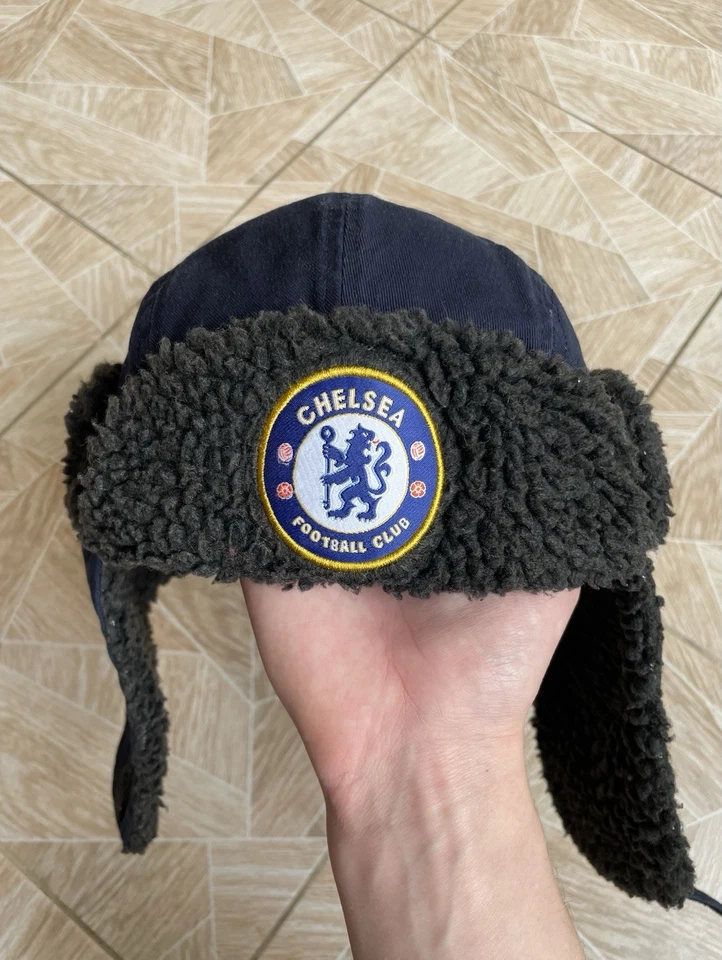 Chelsea FC Winter Trapper Hat Ushanka Sherpa Lined Navy Embroidered Logo 58cm - Image 2 of 4