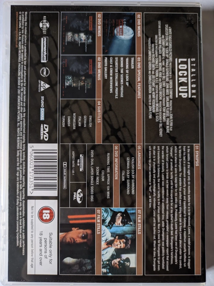Lock Up DVD ❤️(2002) Sylvester Stallone, Flynn (DIR) cert 18 Fast and FREE P & P - Image 2 of 3