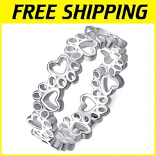 Sterling Silver Dog Paw Print Ring