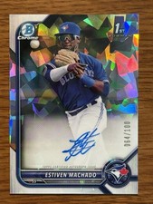 2022 Bowman Chrome Estiven Machado 1st RC Atomic Refractor Auto 64/100 Autograph