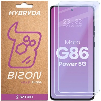 2x Schutzglas für Motorola Moto G86 Power 5G Bizon Displayschutzglas Hybridglas