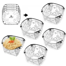 Collapsible Bowl Set Portable Mess Kit Food Grade Material Free Folding 4 Picnic