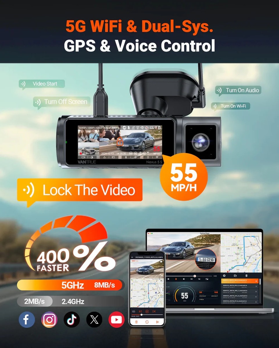 Vantrue N5S 2K 4 Channel Dash Cam | eBay
