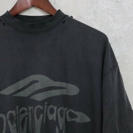 BALENCIAGA Shinjuku Liquid Logo Vintage T-shirt Short Sleeve Men's Size:2 thumbnail 3