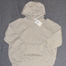Nike Gray Fleece Pullover Hoodie Women s M Logo Kangaroo Pocket Oversized