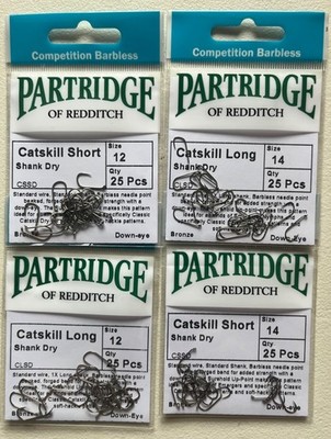 Partridge Competition Barbless Dry Fly Hooks 4 25 Packs