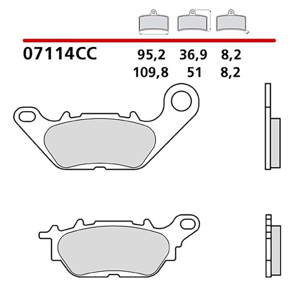 Brembo Hinteres BREMSBELAGE-KIT FUR Yamaha Tricity (Mws C) 125 17-20-COD.07114-image