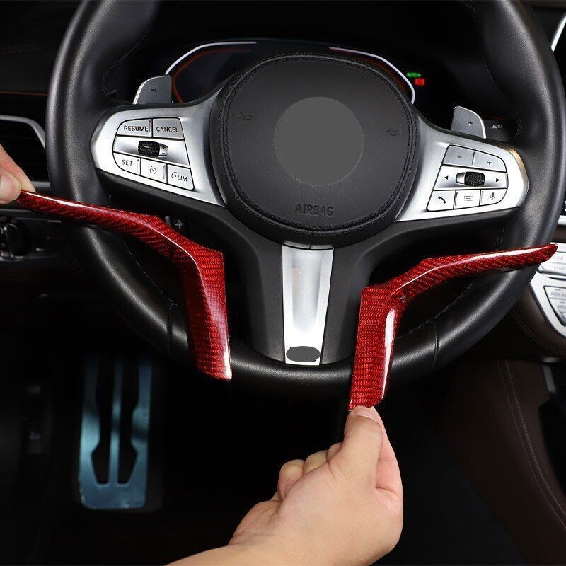 Real Carbon Fiber Steering Wheel Cover Fit for BMW M3 M4 X5 X6 G80 G05 ...