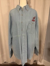 Vintage Lee Sport Long Sleeve Denim Feat. Former Cleveland Indians “Chief Wahoo”