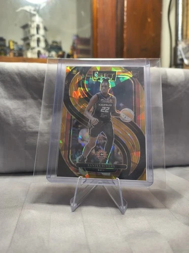 2025 Panini Select WNBA Basketball Saniya Rivers Prem. Lev. Gold Cracked Ice...
