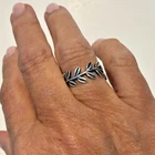 Authentic PANDORA Vintage Cutout Leaf Ring Design Tiara  Sz 7.25, 925 Sterling