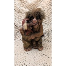 NyForm Troll Couple Hugging Figurine Norway Folk Art Collectible 8 Inch 118