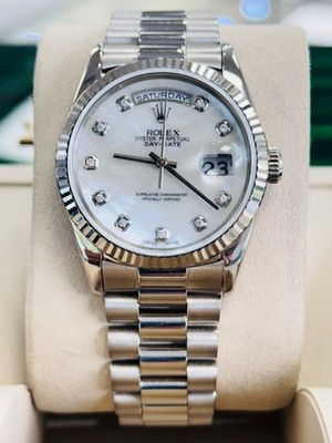 Rolex Day-Date 36 President 18239 Custom MOP Dial Double Quick Set