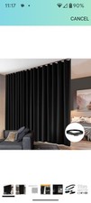 Ceiling Curtain Track Sets Room Divider W100 x H96 Inch 1 Panel Black NEW