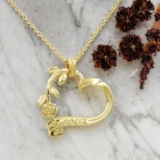 Gold Plated Stainless Steel Garden Heart Necklace By Controse