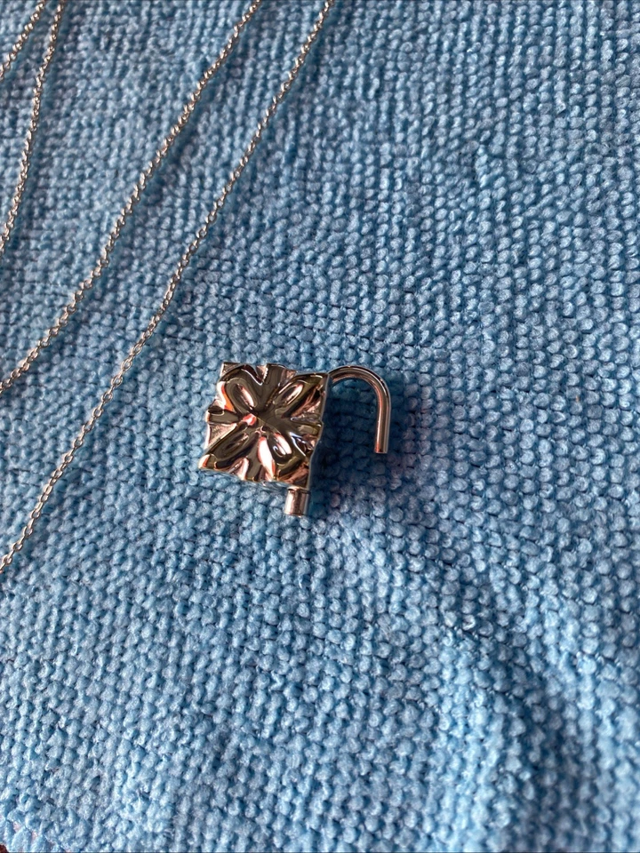 Tiffany and Co. prata 925 caixa de presente trava, pingente de berloque e colar 925 - Imagem 3 de 4