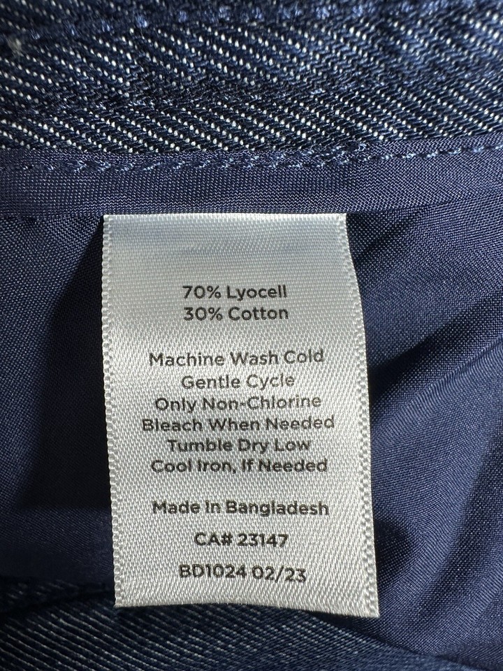 Talbots Wide Leg Jean Denim Trouser High Rise Pant Women's Size 8