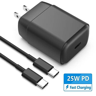 25W Type USB-C Super Fast Wall Charger +6FT Cable For Samsung Galaxy S21 S22 S23