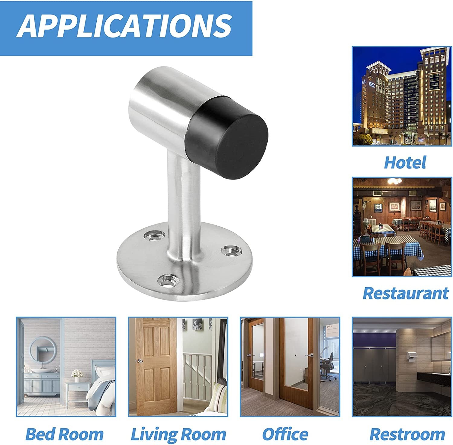 Masendelk Floor Mount Door Stopper Heavy Duty Door Stop Brushed Nickel Doorstop eBay