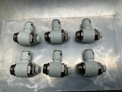 (6) SMC AS3201F-U03-09 Speed Flow Controller Unifit x 5/16'' Tube