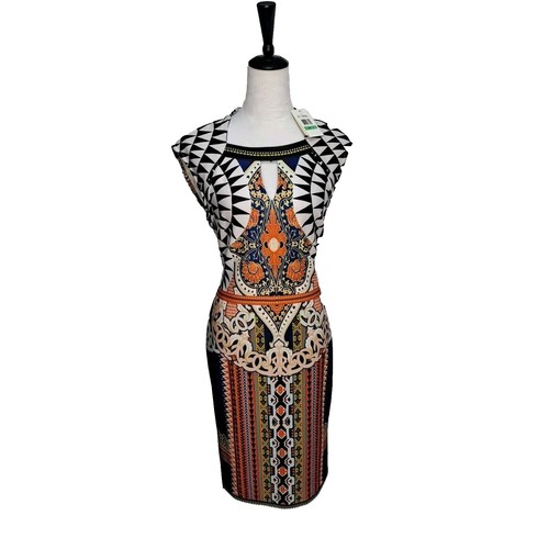 Beige By Eci Sheath Dress Size 6 Black Velvet Embroidered Floral Pockets  EUC