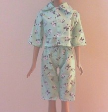 2 pc. Light Green Satin Panda Pajamas Clothing for 18" Dolls