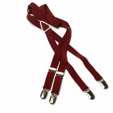 Mens Merc London Plain Braces One Size Drace - Blood Red