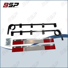 New Pair 1-Coiled Spring Loaded Truck Mud Flap Hangers w/ Reflector Kit Straight