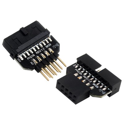 1pc Frontpanel Plug-Stecker USB3.0 19-Pin bis USB 9Pin-Adapter für Motherboard 