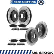 Front Rear Brake Rotors and Brake Pads For Jeep 07-17 Wrangler 2018 Wrangler JK